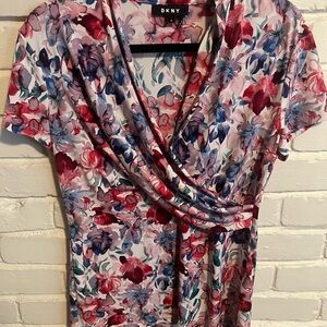 DKNY Floral Short Sleeve Top